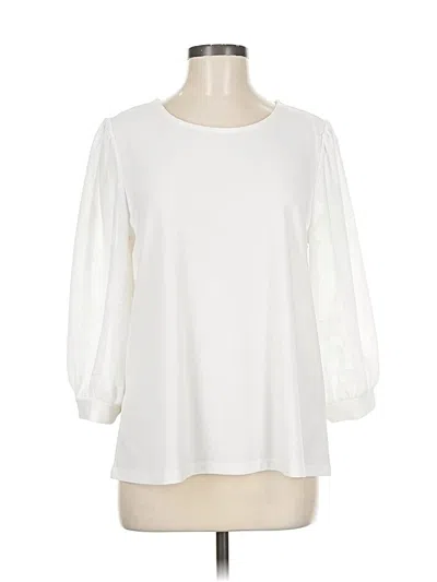 Pre-owned Cece 3/4 Sleeve Blouse In White
