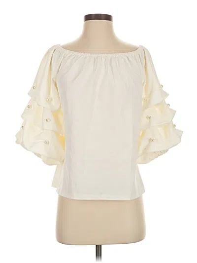 Pre-owned Cece 3/4 Sleeve Blouse In White
