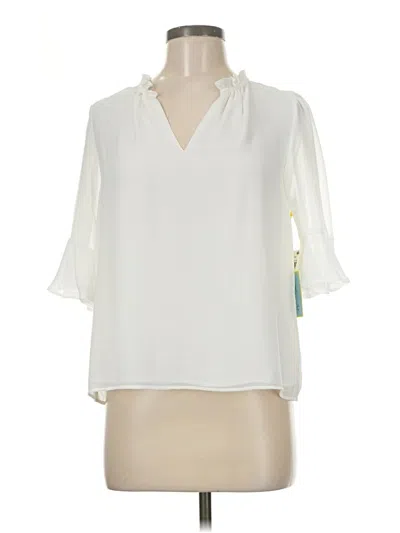 Pre-owned Cece 3/4 Sleeve Blouse In White