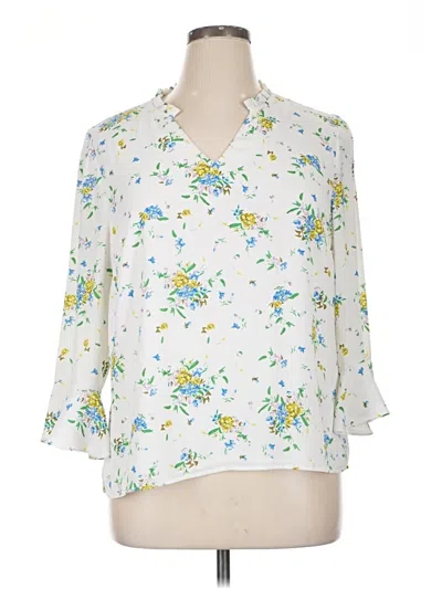 Pre-owned Cece 3/4 Sleeve Blouse In White