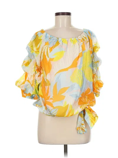 Pre-owned Cece 3/4 Sleeve Blouse In Yellow