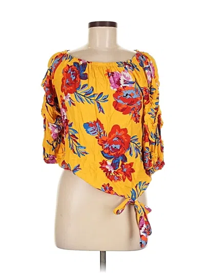 Pre-owned Cece 3/4 Sleeve Blouse In Yellow