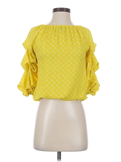 Pre-owned Cece 3/4 Sleeve Blouse In Yellow