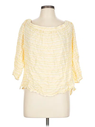 Pre-owned Cece 3/4 Sleeve Blouse In Yellow