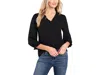 Cece Ruffled Button-front Top In Blue
