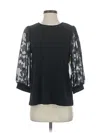 Cece 3/4 Sleeve Top Black Boatneck Tops In Black
