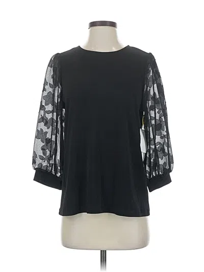 Cece 3/4 Sleeve Top Black Boatneck Tops