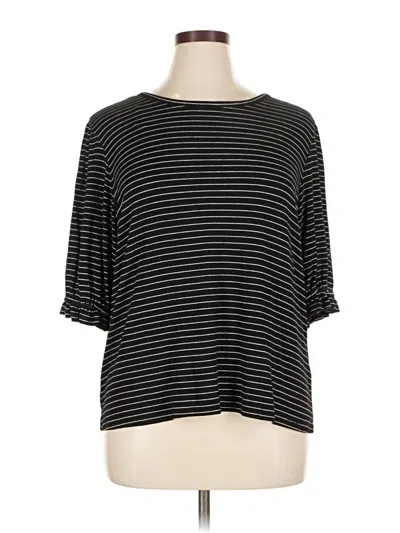 Pre-owned Cece 3/4 Sleeve Top Black Boatneck Tops