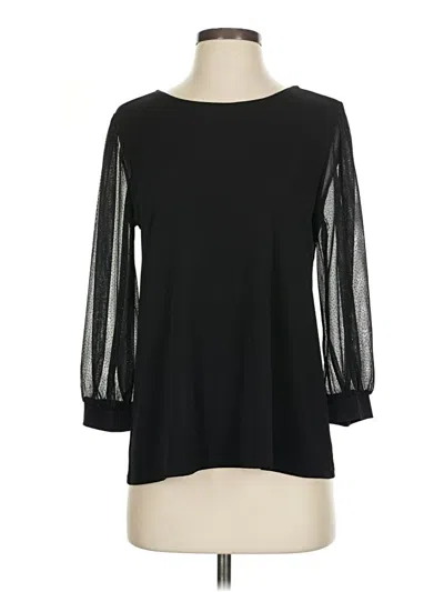 Pre-owned Cece 3/4 Sleeve Top Black Boatneck Tops