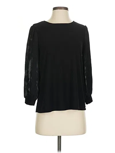 Pre-owned Cece 3/4 Sleeve Top Black Boatneck Tops