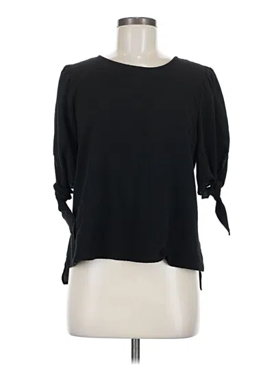 Pre-owned Cece 3/4 Sleeve Top Black Boatneck Tops