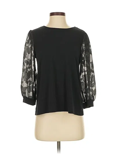 Pre-owned Cece 3/4 Sleeve Top Black Cold Shoulder Neckline Tops