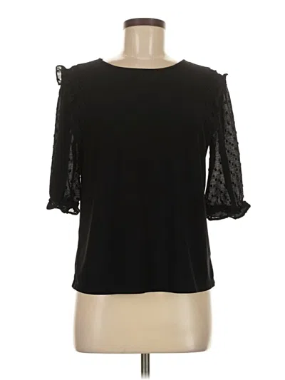 Pre-owned Cece 3/4 Sleeve Top Black Cold Shoulder Neckline Tops