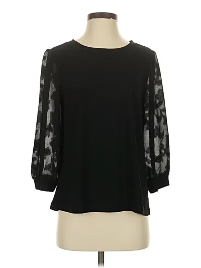 Pre-owned Cece 3/4 Sleeve Top Black Cold Shoulder Neckline Tops