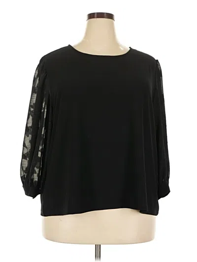 Pre-owned Cece 3/4 Sleeve Top Black Cold Shoulder Neckline Tops
