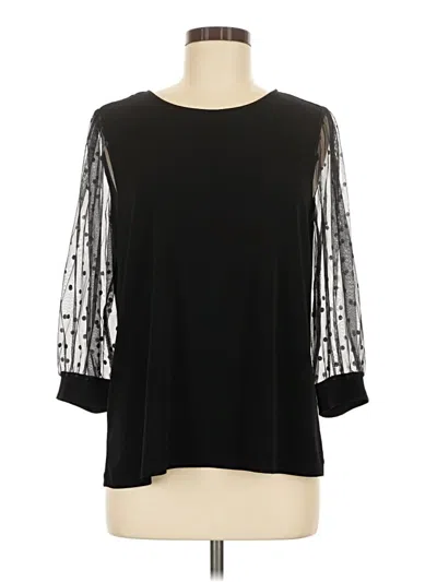 Pre-owned Cece 3/4 Sleeve Top Black Cold Shoulder Neckline Tops