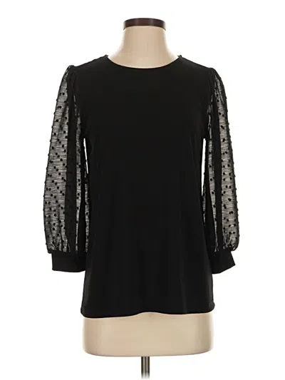Pre-owned Cece 3/4 Sleeve Top Black Crew Neck Tops