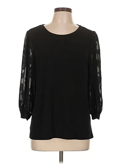Pre-owned Cece 3/4 Sleeve Top Black Crew Neck Tops