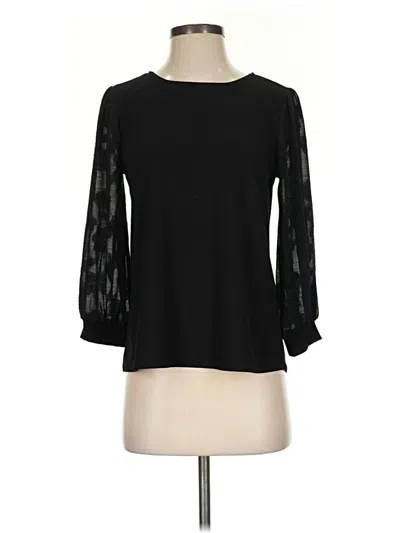 Pre-owned Cece 3/4 Sleeve Top Black Keyhole Neckline Tops
