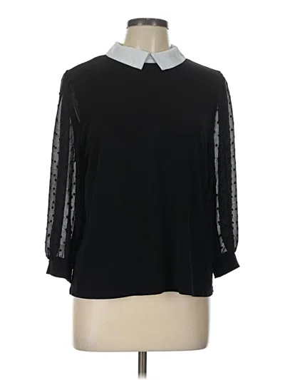 Pre-owned Cece 3/4 Sleeve Top Black Mock Neckline Tops