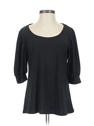 Pre-owned Cece 3/4 Sleeve Top Black Scoop Neck Tops