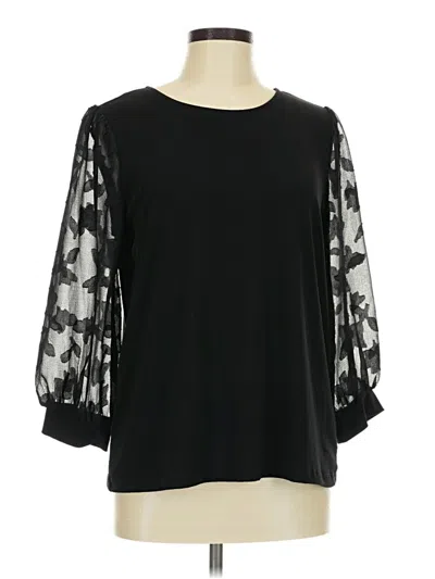 Pre-owned Cece 3/4 Sleeve Top Black Square Neckline Tops