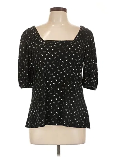 Pre-owned Cece 3/4 Sleeve Top Black Sweetheart Neckline Tops