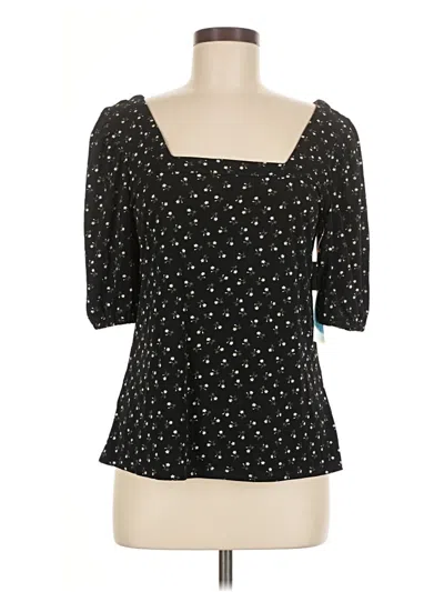 Cece 3/4 Sleeve Top Black Sweetheart Neckline Tops