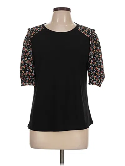 Pre-owned Cece 3/4 Sleeve Top Black Sweetheart Neckline Tops
