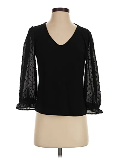 Pre-owned Cece 3/4 Sleeve Top Black Sweetheart Neckline Tops
