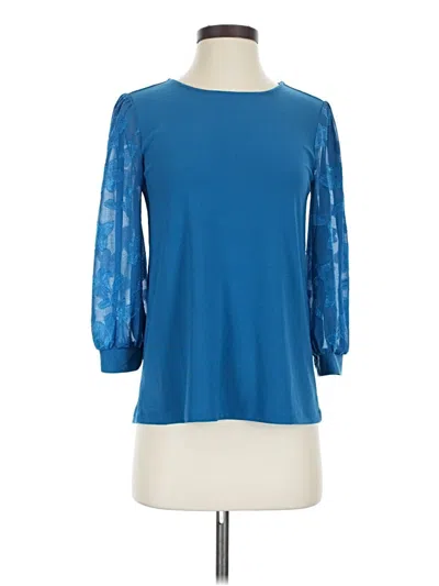 Pre-owned Cece 3/4 Sleeve Top Blue Boatneck Tops