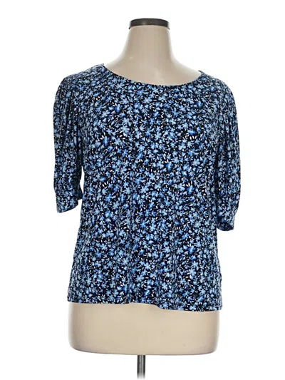 Pre-owned Cece 3/4 Sleeve Top Blue Boatneck Tops