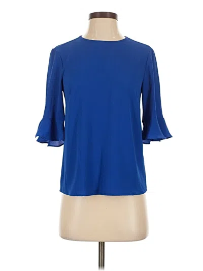Pre-owned Cece 3/4 Sleeve Top Blue Crew Neck Tops