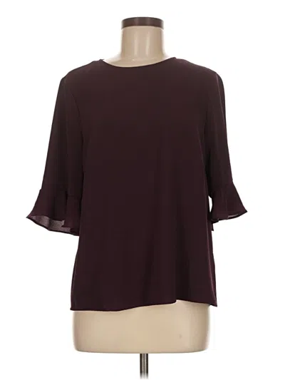 Pre-owned Cece 3/4 Sleeve Top Burgundy Boatneck Tops