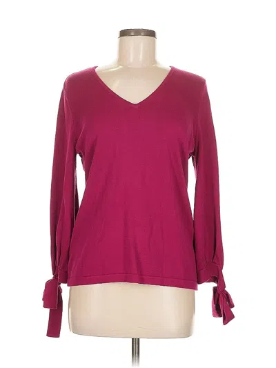 Pre-owned Cece 3/4 Sleeve Top Burgundy V Neck Tops
