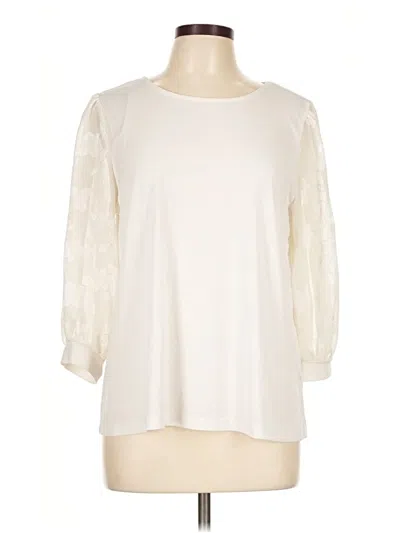 Pre-owned Cece 3/4 Sleeve Top Ivory Boatneck Tops