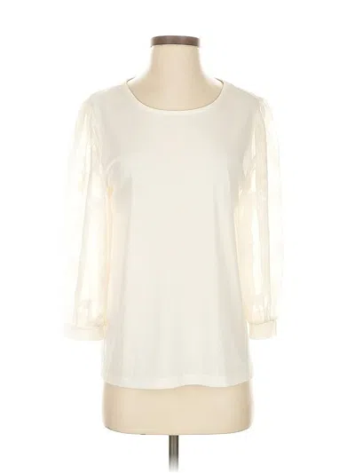 Pre-owned Cece 3/4 Sleeve Top Ivory Boatneck Tops In White