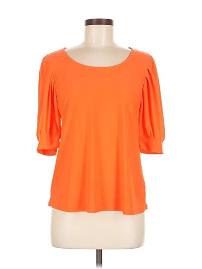 Pre-owned Cece 3/4 Sleeve Top Orange Scoop Neck Tops
