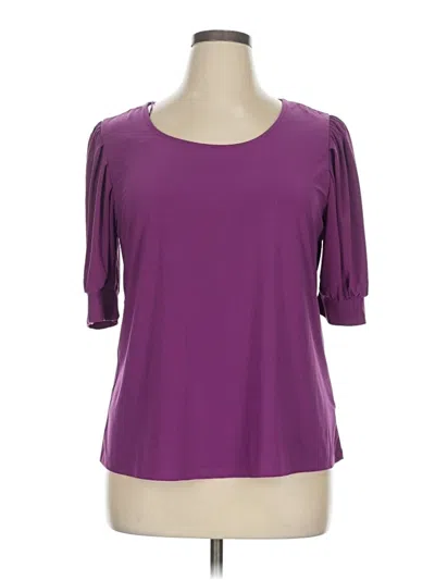 Pre-owned Cece 3/4 Sleeve Top Purple Scoop Neck Tops