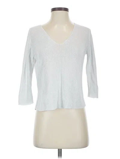 Pre-owned Cece 3/4 Sleeve Top Silver V Neck Tops