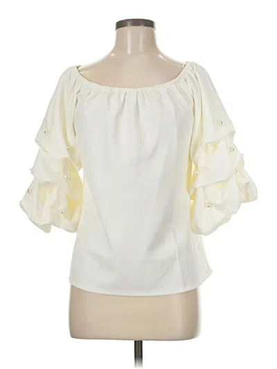 Pre-owned Cece 3/4 Sleeve T-shirt In White