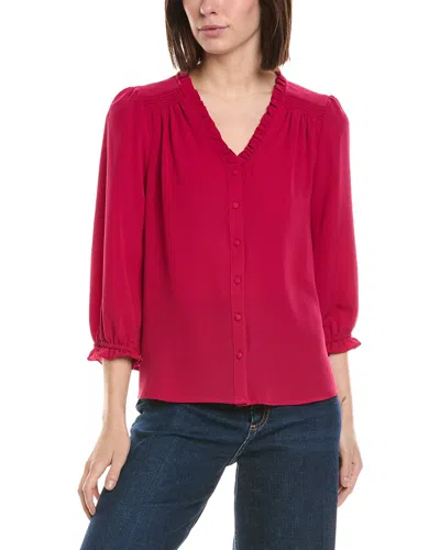 Cece 3/4 Sleeve V-neck Blouse In Pink