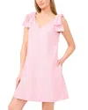 Cece Gingham Bow Shoulder Shift Minidress In Confetti Pink