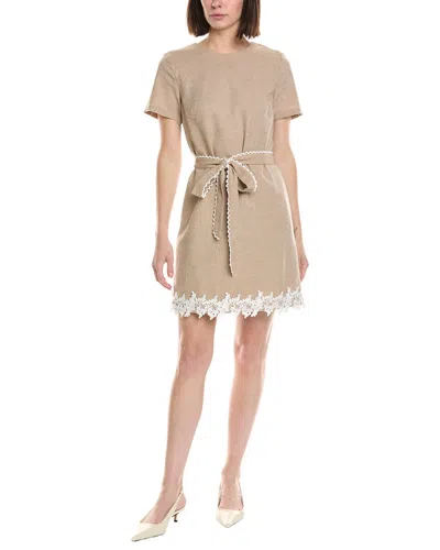 Cece A-line Linen-blend Mini Dress In Nude