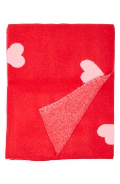 Cece Allover Heart Blanket In Red