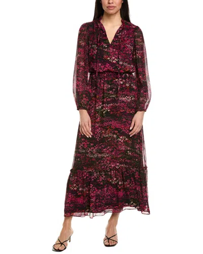 Cece Balloon Sleeve Tiered Maxi Dress In Red