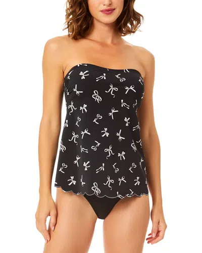 Cece Bandeau Back Tie Tankini In Black