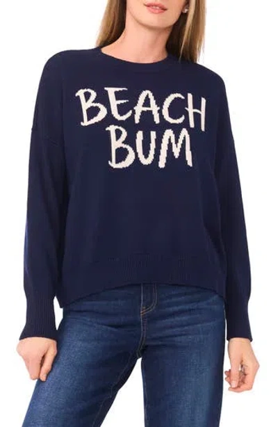 Cece Beach Bum Cotton Sweater In Blue
