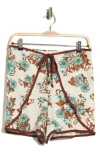 Cece Beaded Tie Pull-on Shorts In Multi