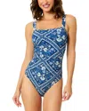 Cece Belted One-piece In Blue